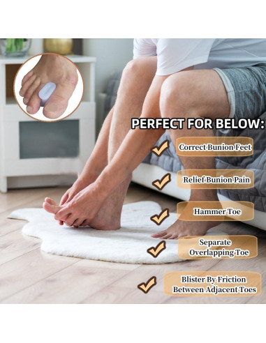 Separadores de Dedos de Gel Dlosn - 12 Paquetes para Alivio de Juanetes