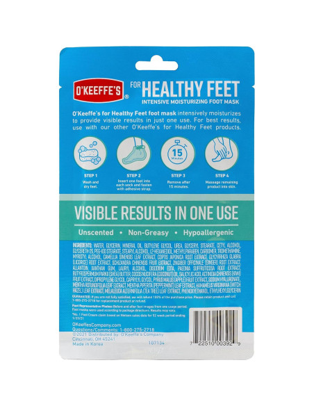 Mascarilla Hidratante para Pies O'Keeffe's - 4 Calcetines