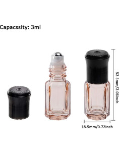14 Botellas de Rodillo de Vidrio 3ml BENECREAT Aromaterapia 2