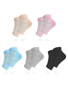 Calcetines Hidratantes de Gel BINGNIYA - 5 Pares para Talones Secos