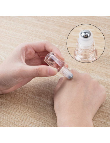 14 Botellas de Rodillo de Vidrio 3ml BENECREAT Aromaterapia