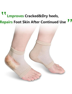 Calcetines Hidratantes de Gel BINGNIYA - 5 Pares para Talones Secos 2