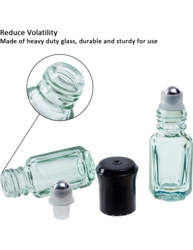 14 Botellas de Rodillo de Vidrio 3ml BENECREAT Aromaterapia