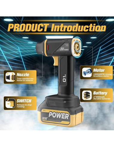 Soplador de Aire Comprimido 215W SIX CRAFTSMEN 180000 RPM