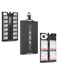 Estuche de Aluminio para 12 Micro SD y 4 SD Jinjiacheng Negro