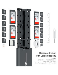 Estuche de Aluminio para 12 Micro SD y 4 SD Jinjiacheng Negro 2