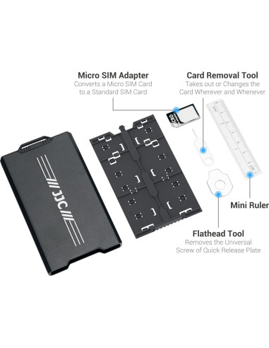 Estuche de Aluminio para 12 Micro SD y 4 SD Jinjiacheng Negro