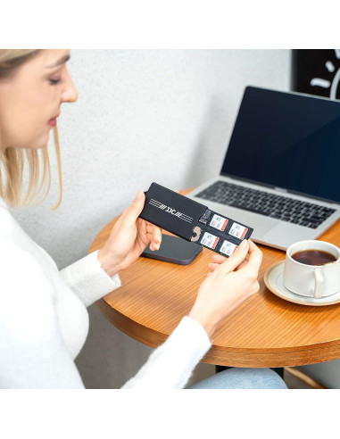 Estuche de Aluminio para 12 Micro SD y 4 SD Jinjiacheng Negro