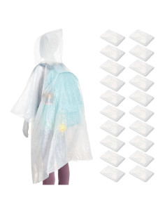Poncho de Lluvia para Niños BLUE PANDA - Pack de 20, 106 x 76 cm