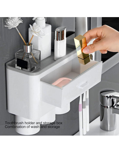 Soporte para Cepillos de Dientes con Dispensador Automático Evhooe