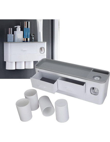 Soporte para Cepillos de Dientes con Dispensador Automático Evhooe