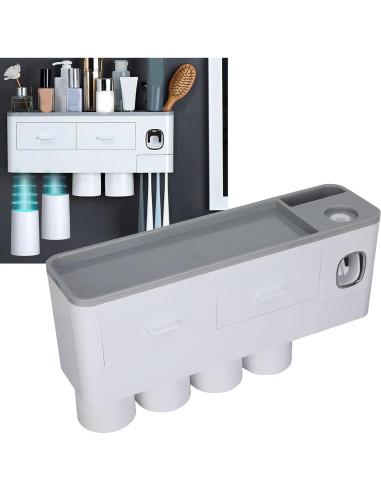 Soporte para Cepillos de Dientes con Dispensador Automático Evhooe