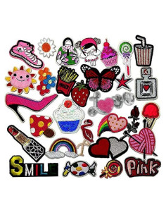 Parche Bordado Libiline 30pcs Multicolores para Coser/Planchar