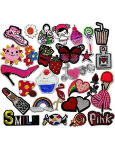 Parche Bordado Libiline 30pcs Multicolores para Coser/Planchar 2