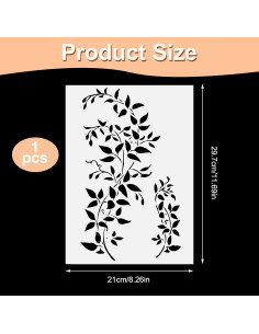 Plantilla de Enredadera A4 MOZEAT LENS para Pintura en Madera 2