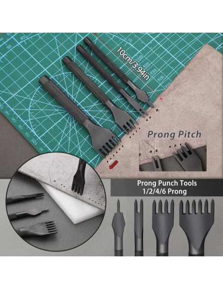 Kit de Herramientas de Cuero QMNNMA con Hilo Encerado y Agujas