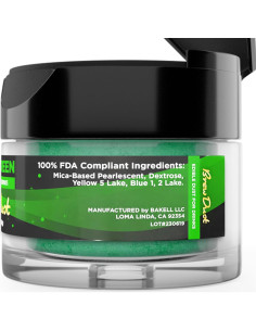 Polvo de Cerveza Verde Clásico Bakell 4g Brillo Comestible 2