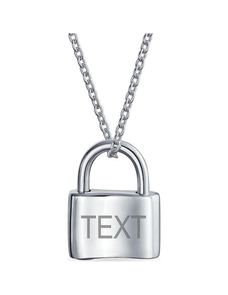 Collar de Plata Esterlina .925 con Colgante de Candado Personalizado 16 cm