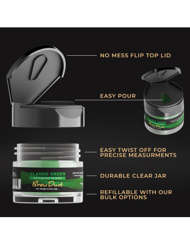 Polvo de Cerveza Verde Clásico Bakell 4g Brillo Comestible