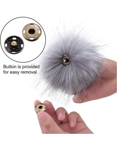 Bola de Pompón Fluffy Boao 10 cm con Botón Removible - 8 Colores