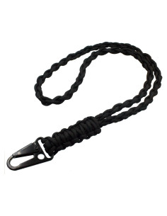 Lanyard de Paracord FAMOORE con Gancho de Metal Negro 56cm