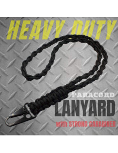 Lanyard de Paracord FAMOORE con Gancho de Metal Negro 56cm 2