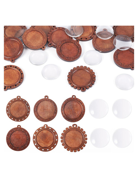 Bandejas de Pendientes de Madera Cheriswelry 24 Piezas DIY