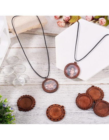 Bandejas de Pendientes de Madera Cheriswelry 24 Piezas DIY