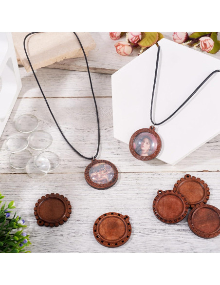 Bandejas de Pendientes de Madera Cheriswelry 24 Piezas DIY