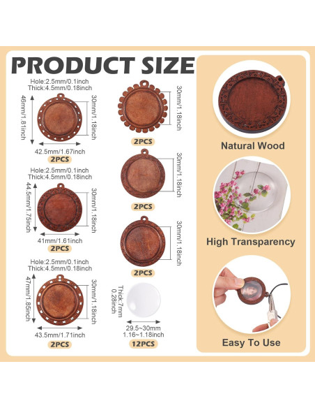 Bandejas de Pendientes de Madera Cheriswelry 24 Piezas DIY