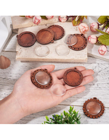 Bandejas de Pendientes de Madera Cheriswelry 24 Piezas DIY