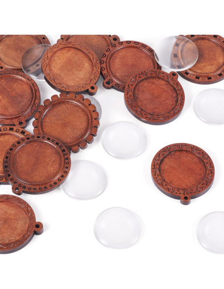 Bandejas de Pendientes de Madera Cheriswelry 24 Piezas DIY