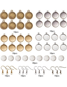 Kit de Fabricación de Pendientes DIY SUNNYCLUE 20 Pares 12mm 2