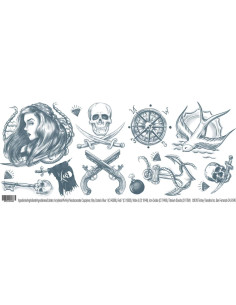 Kit de Tatuajes Temporales Pirata Tinsley Transfers Estándar 2