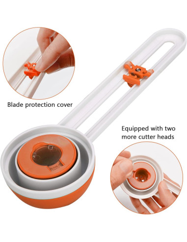 Cortador de Círculos QYQRQF Ajustable 10-33 cm Naranja
