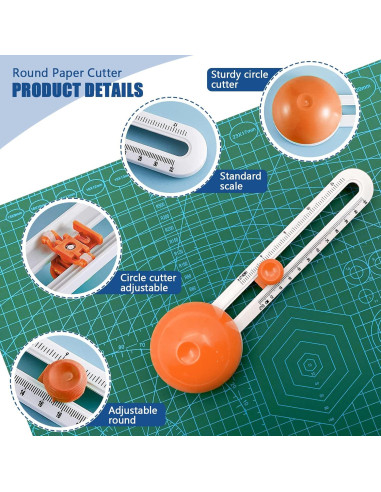 Cortador de Círculos QYQRQF Ajustable 10-33 cm Naranja