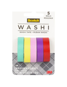 Cinta Washi Scotch Tropical 5 Rollos 24.99m para Manualidades