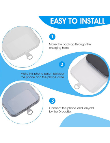 Parches de Lanyard D-Buckle Cobee 4 Pcs PVC Transparente