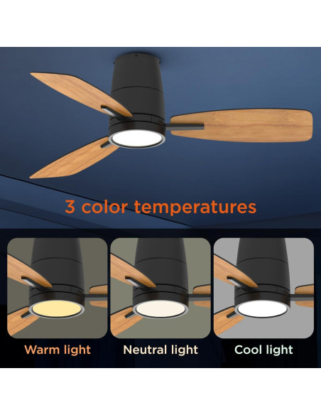 Ventilador de Techo TALOYA S3 106.68 cm con Luz LED y Control Remoto