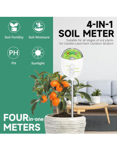 Probador de Suelo 4 en 1 MSKJ con Medidor de pH y Humedad 2