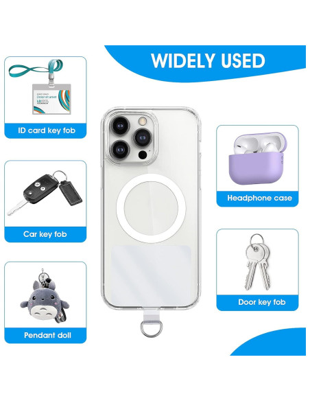 Parches de Lanyard D-Buckle Cobee 4 Pcs PVC Transparente