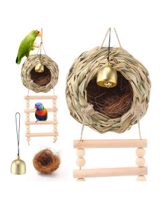 Nido de Pájaro Colgante Briwooody con Escalera y Campana