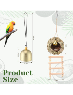 Nido de Pájaro Colgante Briwooody con Escalera y Campana 2