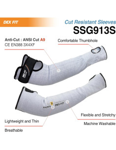 Mangas Resistentes a Cortes Dex Fit SSG913S Azul L 1 Par 2