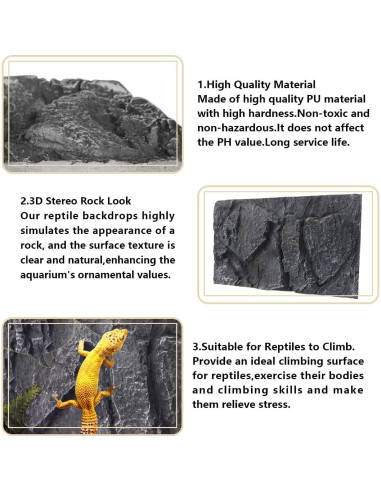 Fondo de Terrario 3D Hamiledyi 43.9x30 cm para Reptiles