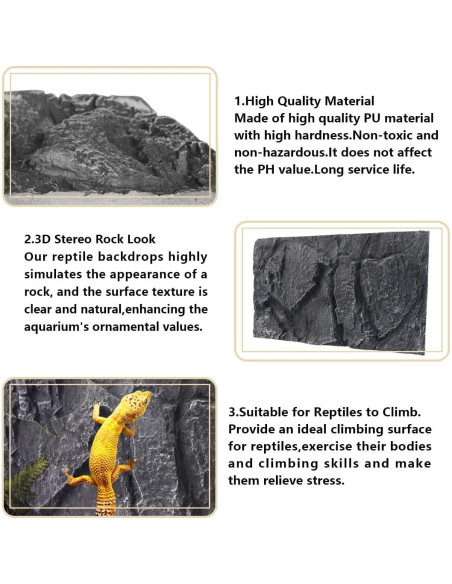 Fondo de Terrario 3D Hamiledyi 43.9x30 cm para Reptiles