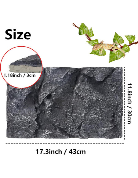 Fondo de Terrario 3D Hamiledyi 43.9x30 cm para Reptiles