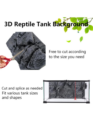 Fondo de Terrario 3D Hamiledyi 43.9x30 cm para Reptiles