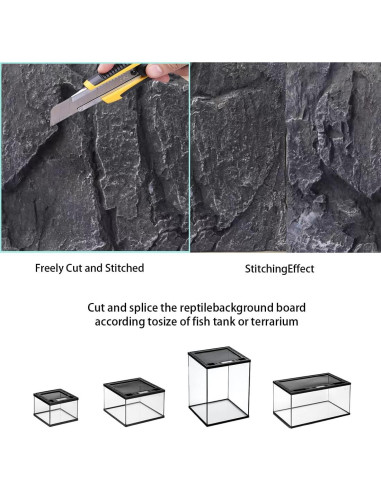 Fondo de Terrario 3D Hamiledyi 43.9x30 cm para Reptiles