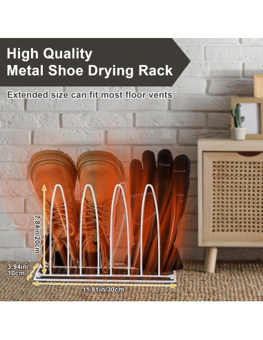 Estante Secador de Zapatos Dunkive de Metal Blanco 371g